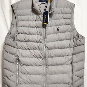 Polo by Ralph Lauren Light Gray Puffer Vest